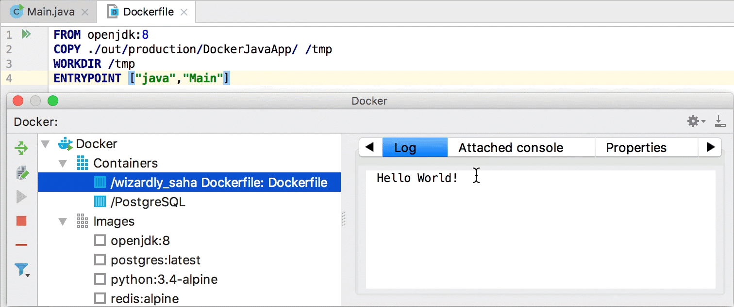Run a Java application in a Docker container Help IntelliJ IDEA