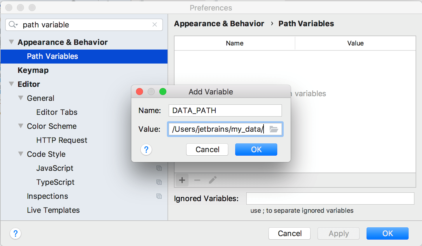 Path variables Help PyCharm