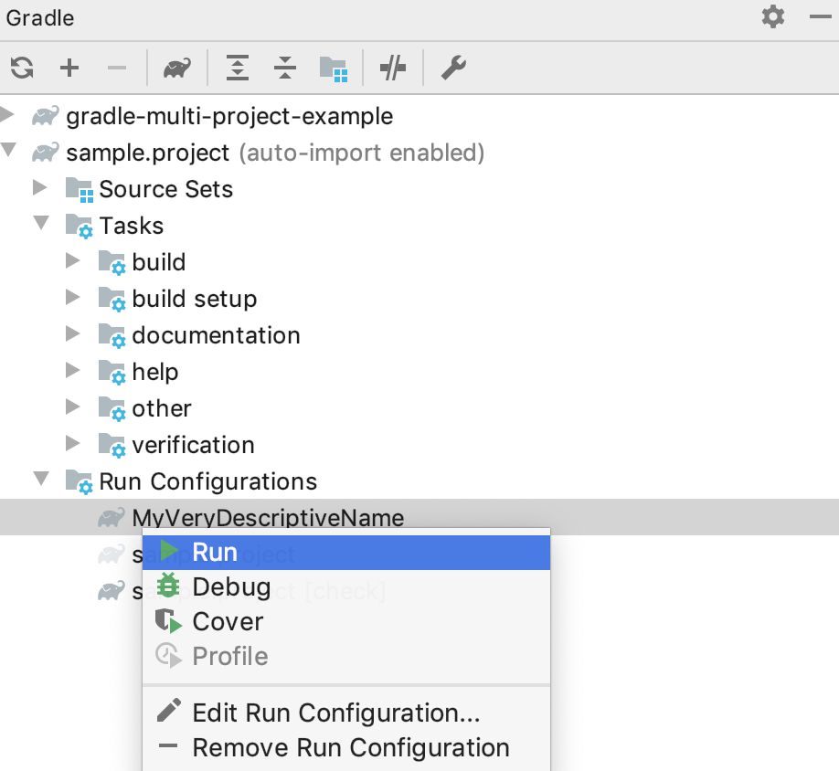Gradle tasks—IntelliJ IDEA