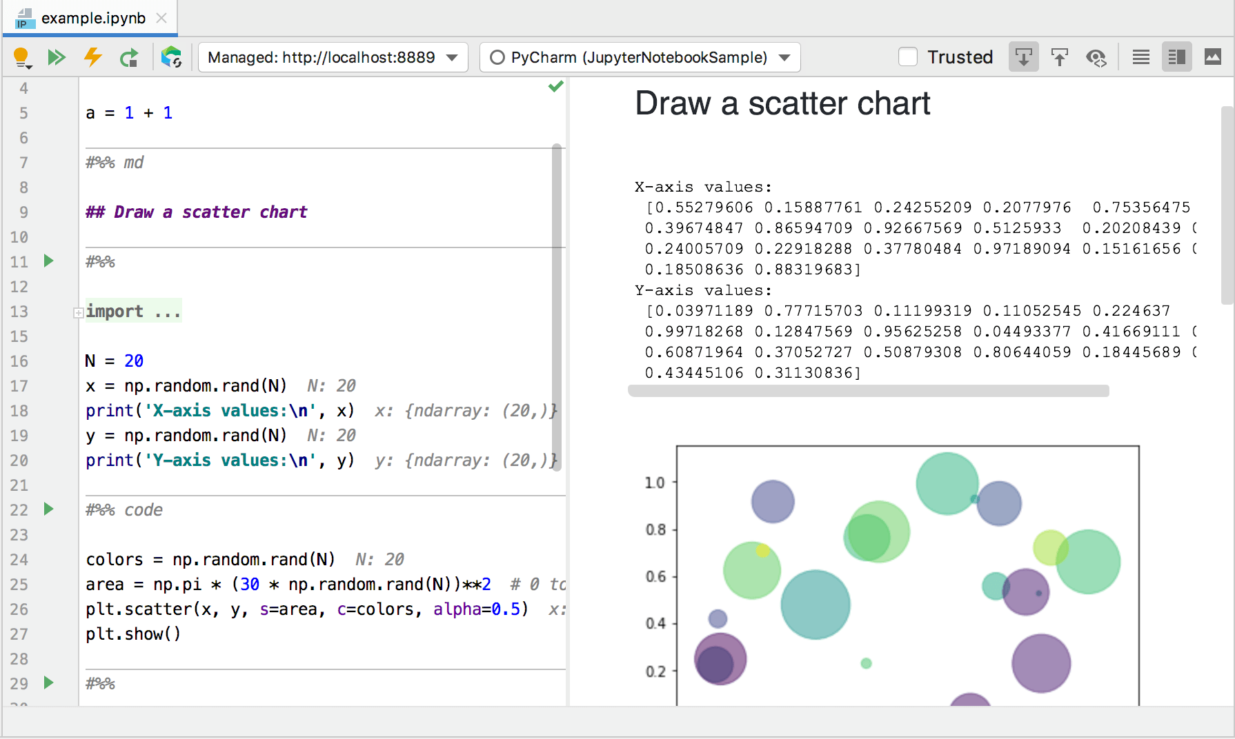 Jupyter notebook support PyCharm