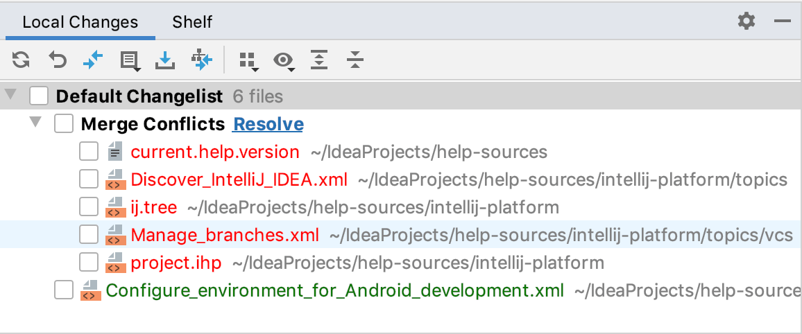 Resolve Git conflicts PyCharm