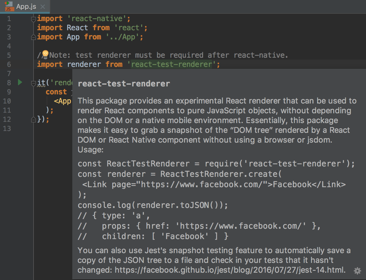 JavaScript documentation lookup Storm