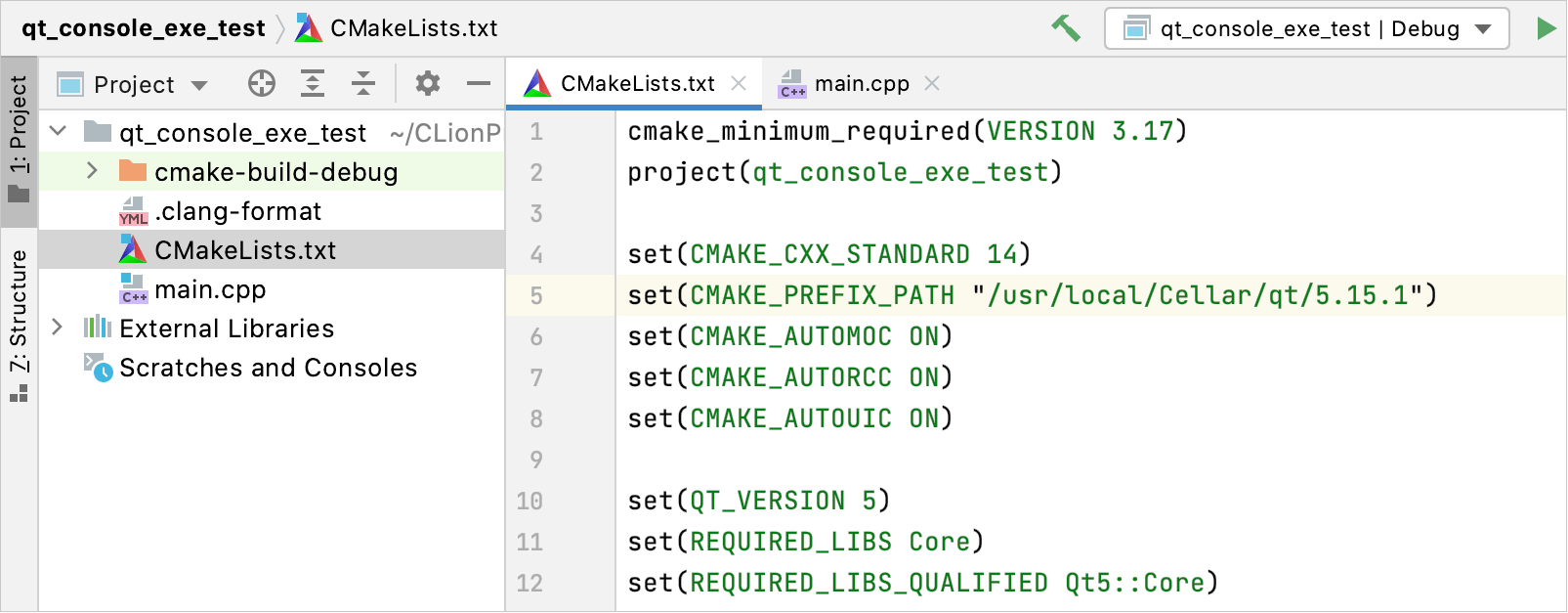 Qt projects CLion Qt projects CLion