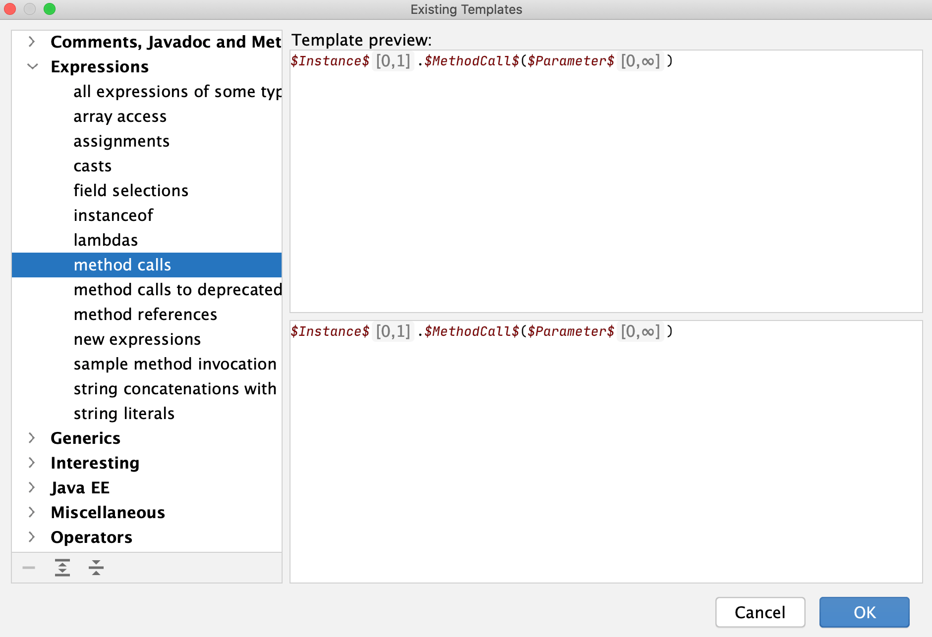 Work with structural search and replace IntelliJ IDEA