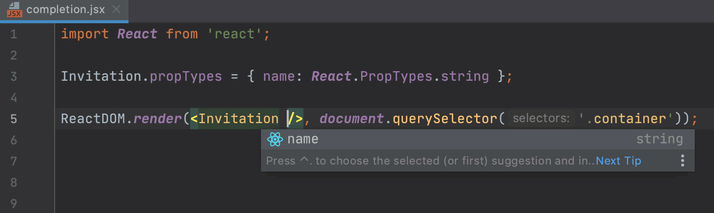 React | WebStorm