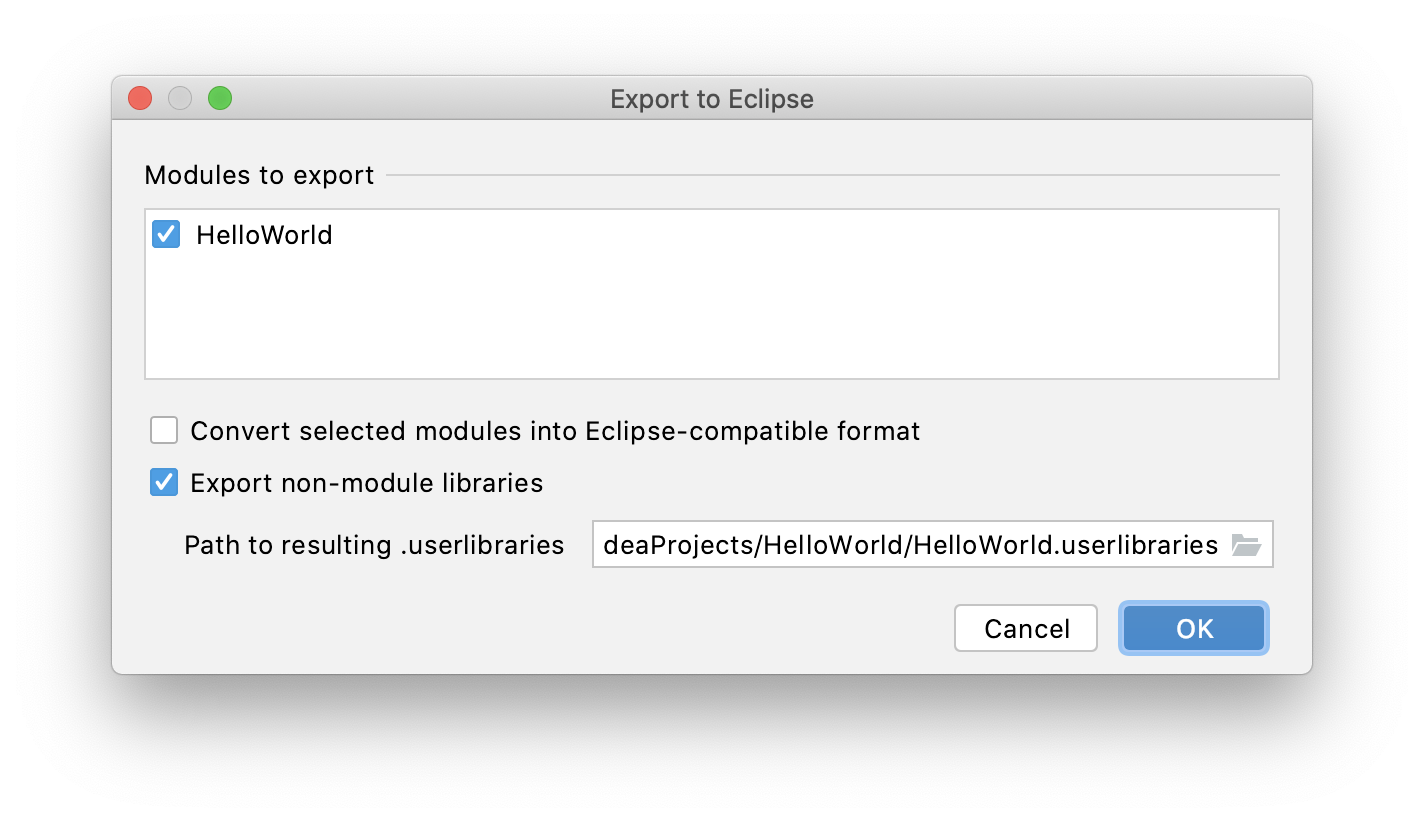 Export an IntelliJ IDEA project to Eclipse IntelliJ IDEA