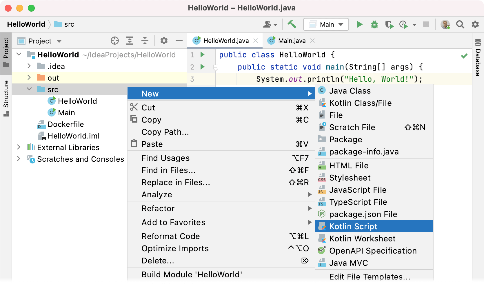 File templates IntelliJ IDEA