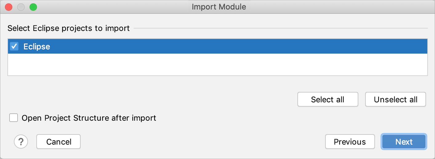 Import a project from Eclipse IntelliJ IDEA