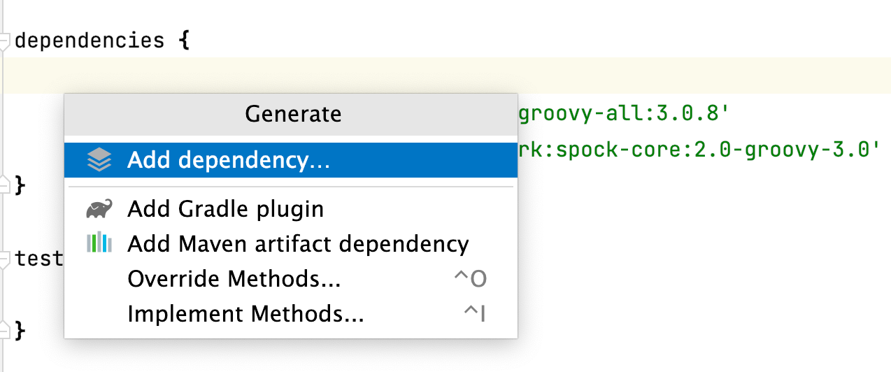 Gradle dependencies IntelliJ IDEA