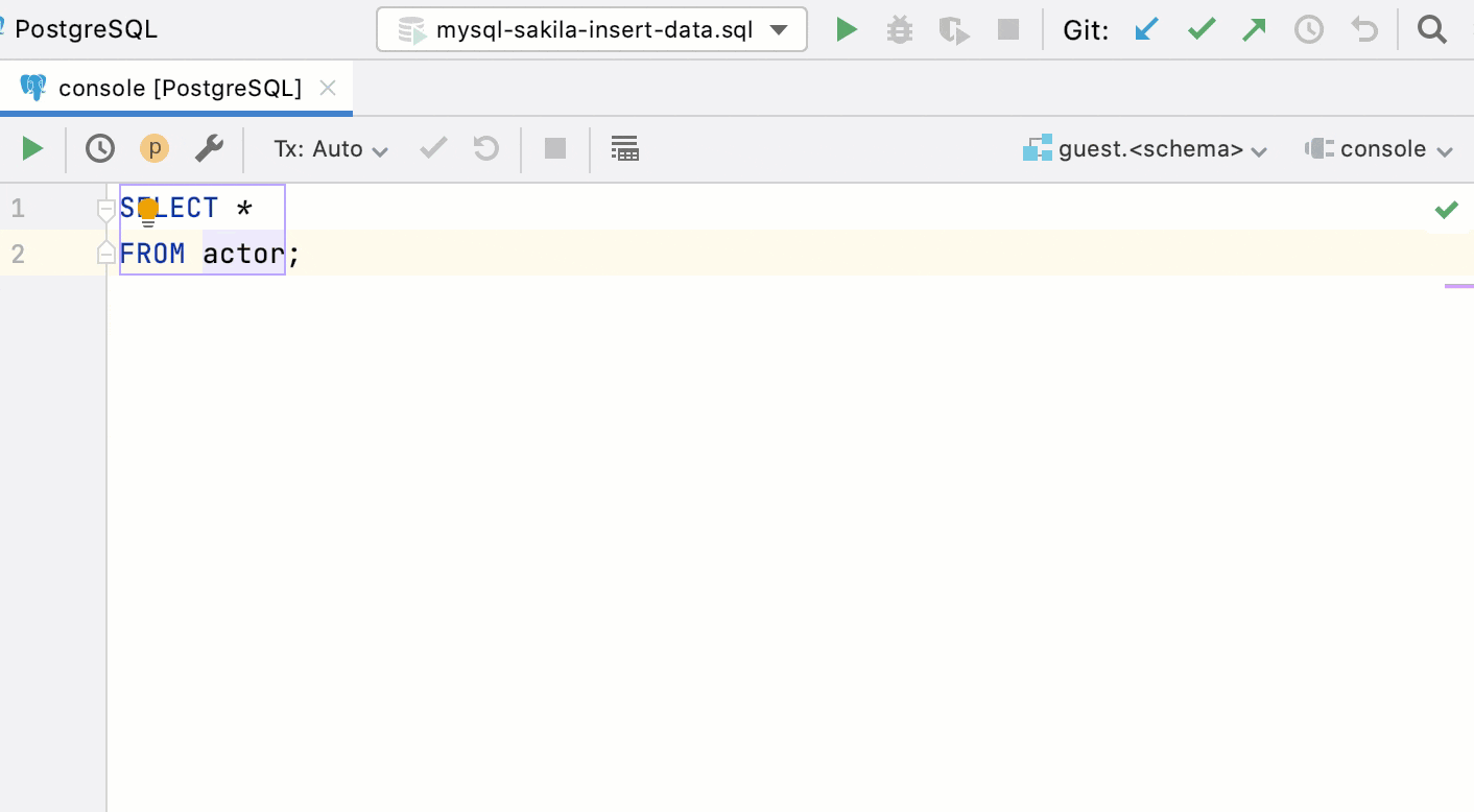SQL ダイアレクト DataGrip
