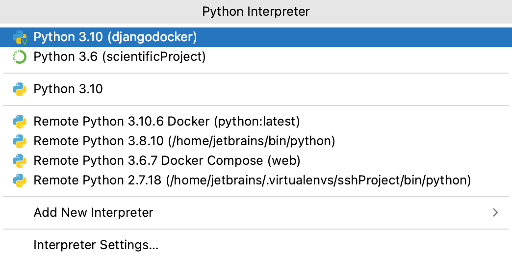 Configure a Python interpreter PyCharm