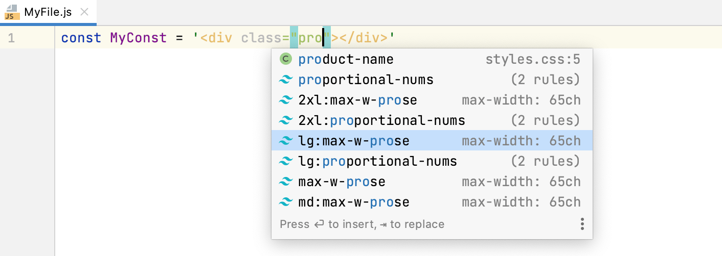Tailwind CSS PhpStorm