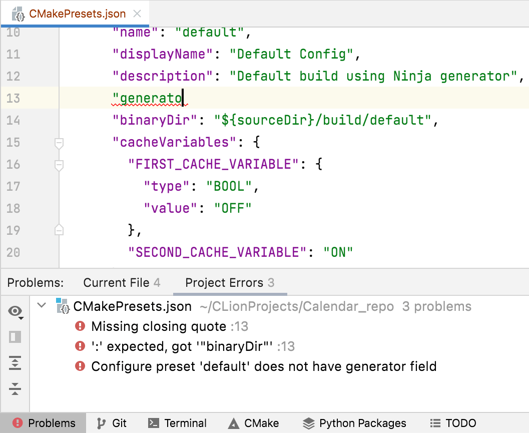 CMake presets CLion Documentation