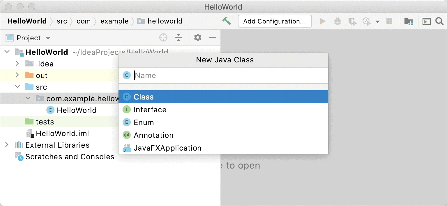 Add items to your project IntelliJ IDEA Documentation
