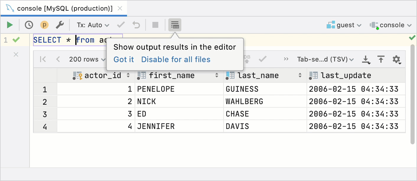 Run queries PhpStorm Documentation