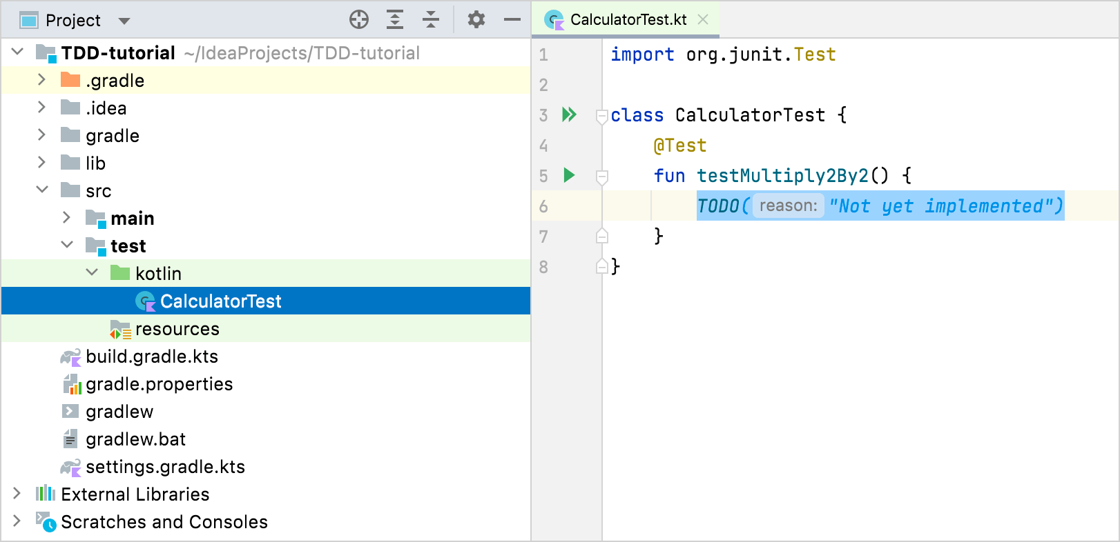 Tutorial Testdriven development with Kotlin IntelliJ IDEA Documentation