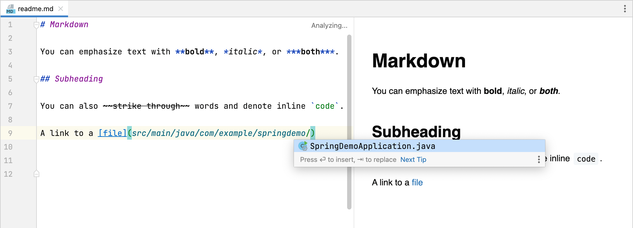 Markdown IntelliJ IDEA Documentation