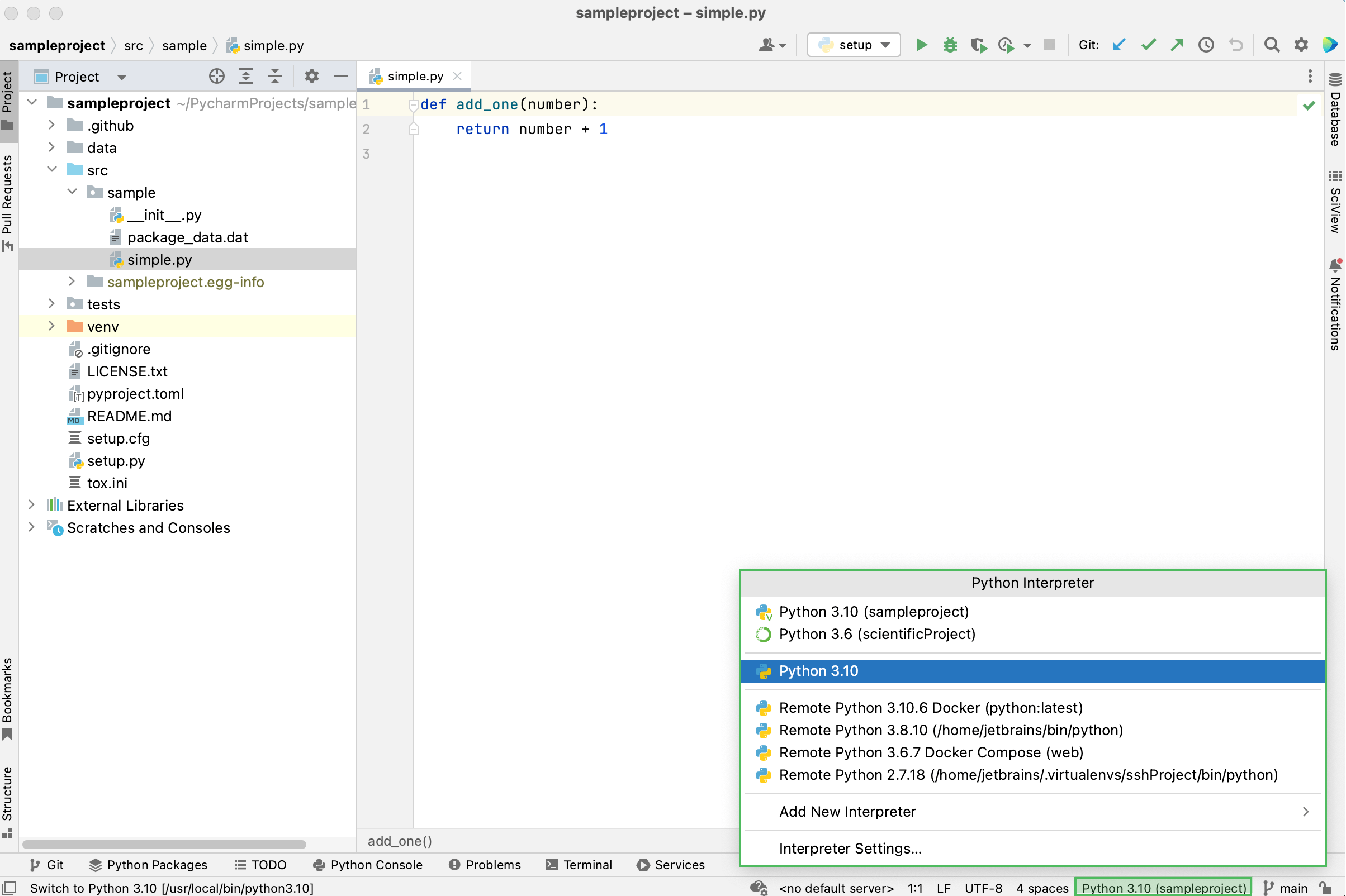 Configure a Python interpreter PyCharm Documentation