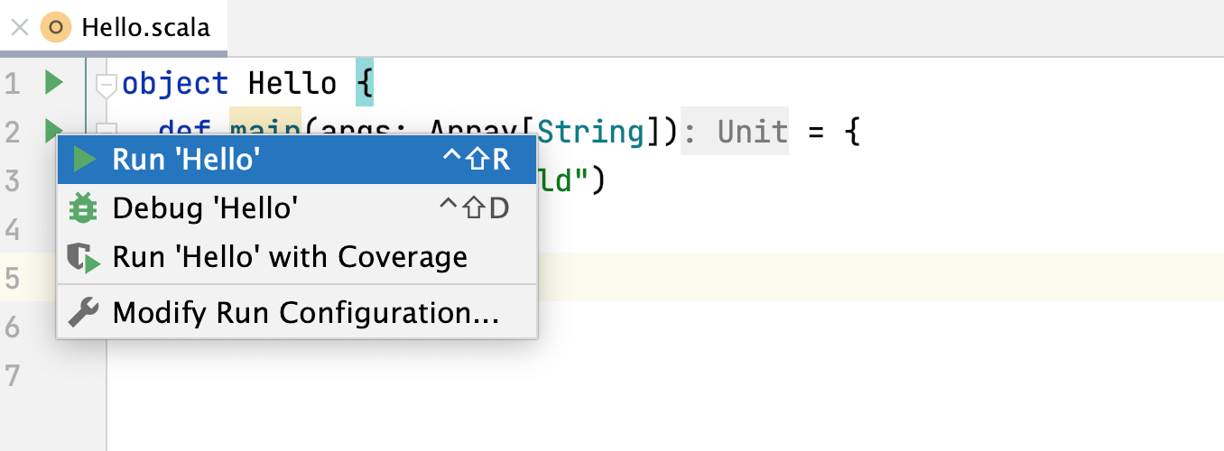 Run, debug and test Scala IntelliJ IDEA Documentation