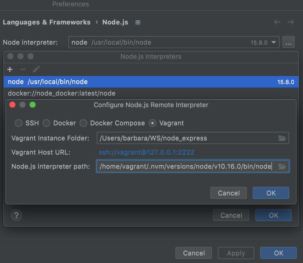 Configuring remote Node.js interpreters Storm Documentation