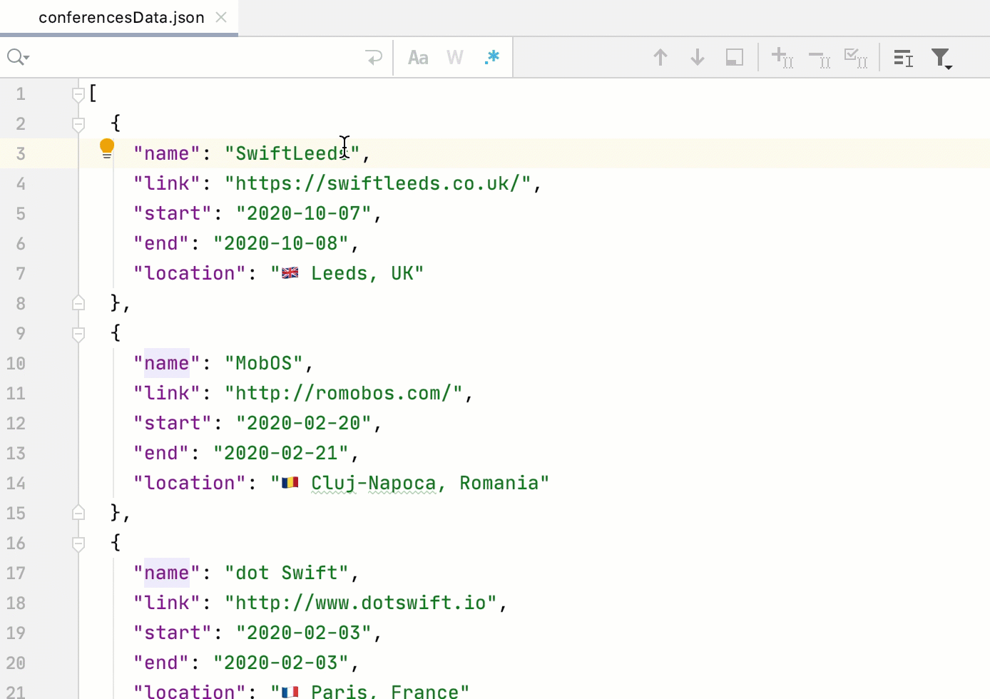 Find and replace text using regular expressions AppCode Documentation