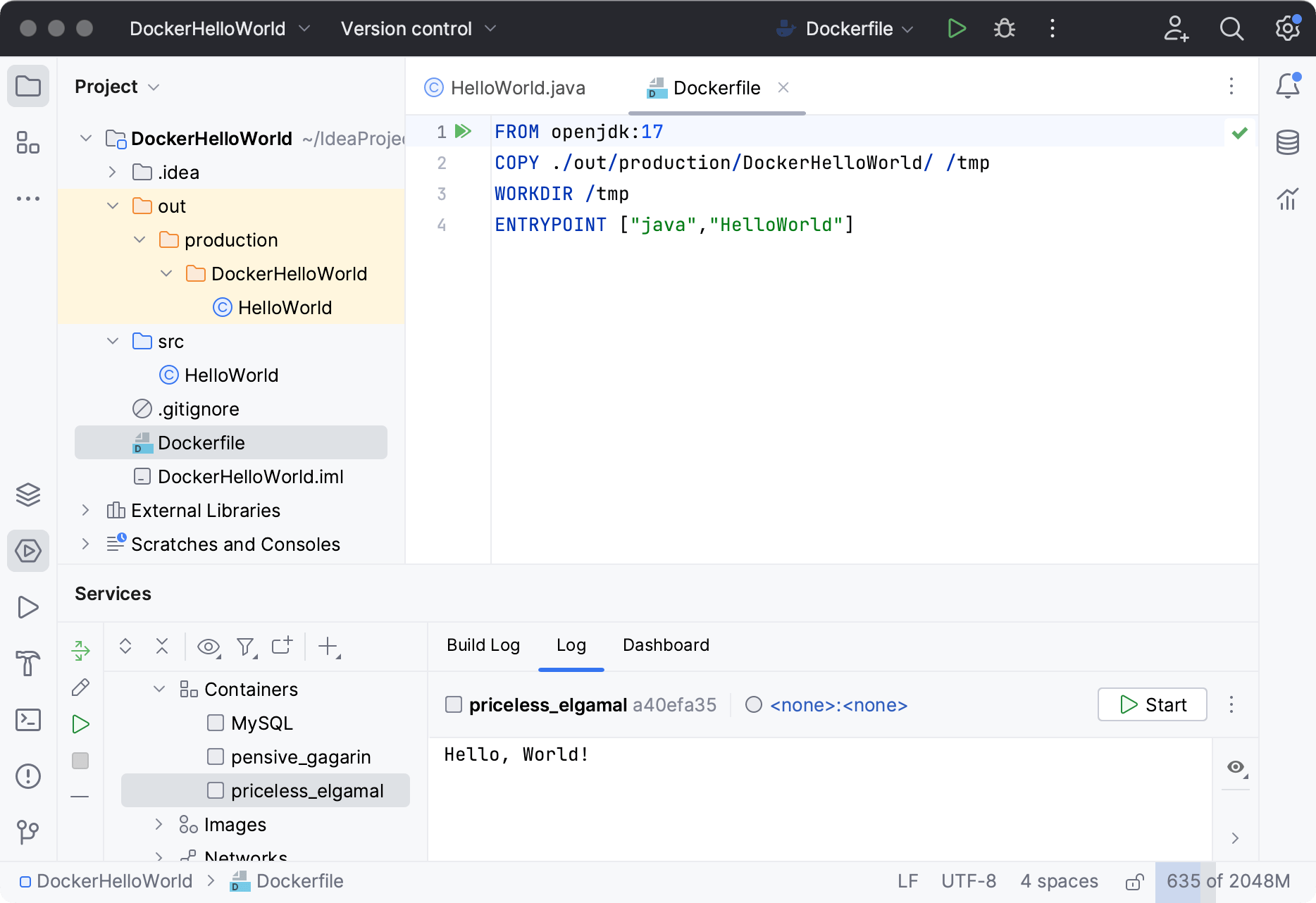 Dockerize a Java application IntelliJ IDEA Documentation