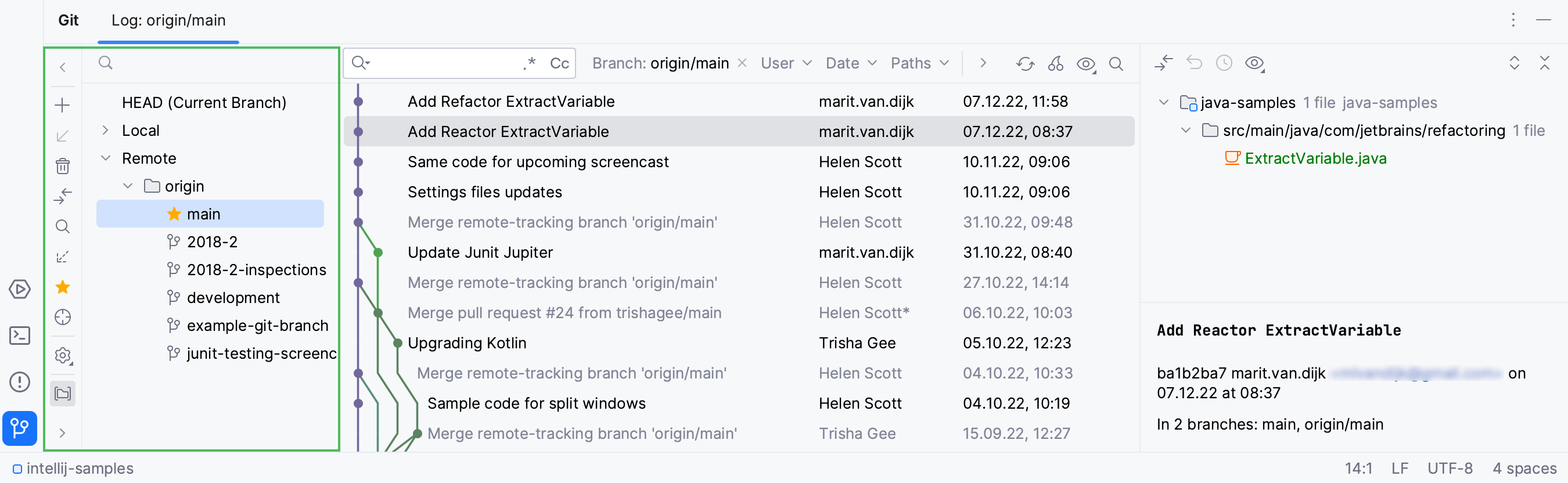Manage Git branches IntelliJ IDEA Documentation