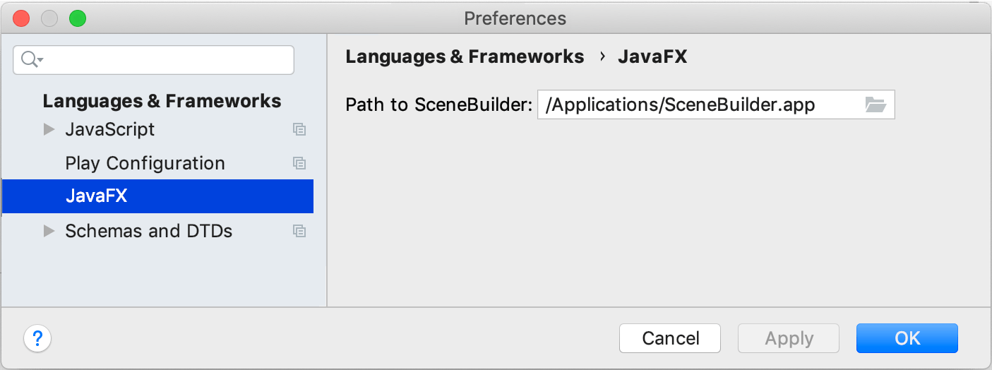 Configure JavaFX Scene Builder IntelliJ IDEA Documentation