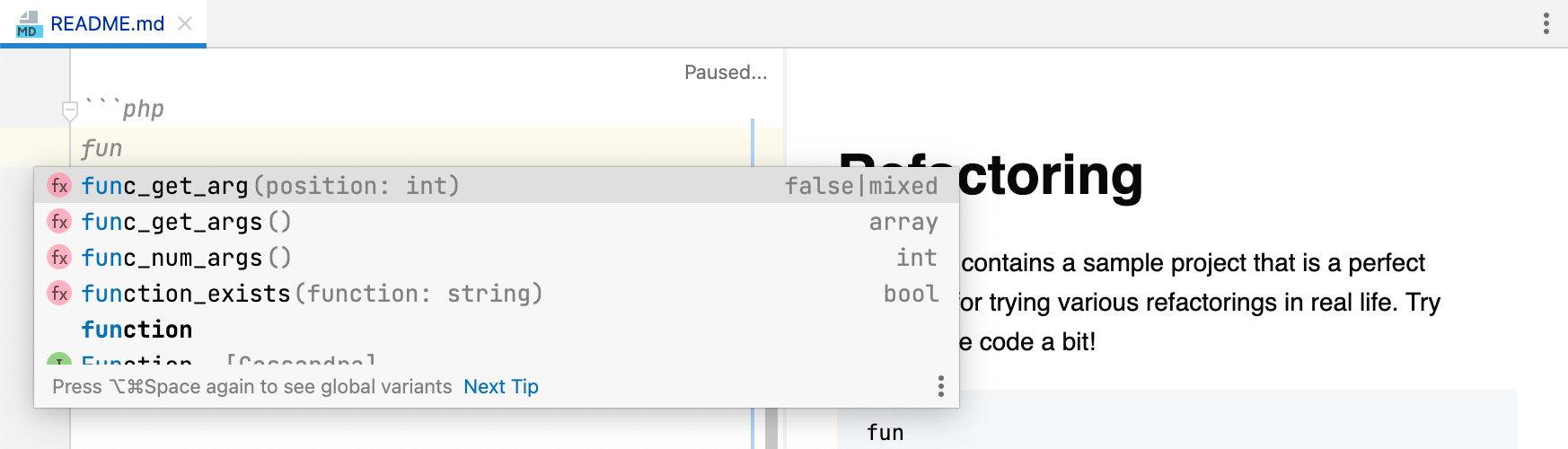 Markdown PhpStorm Documentation