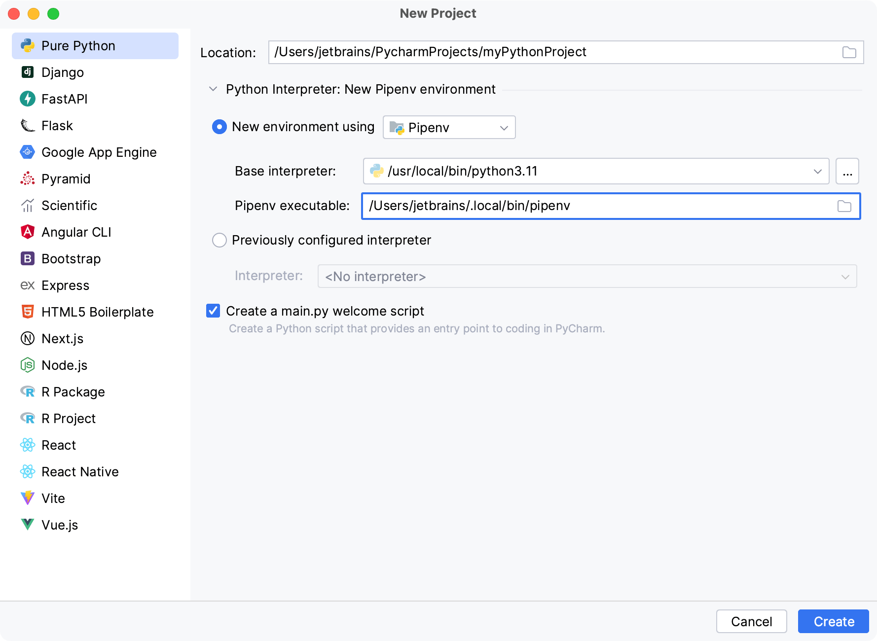 Create a Django project PyCharm Documentation