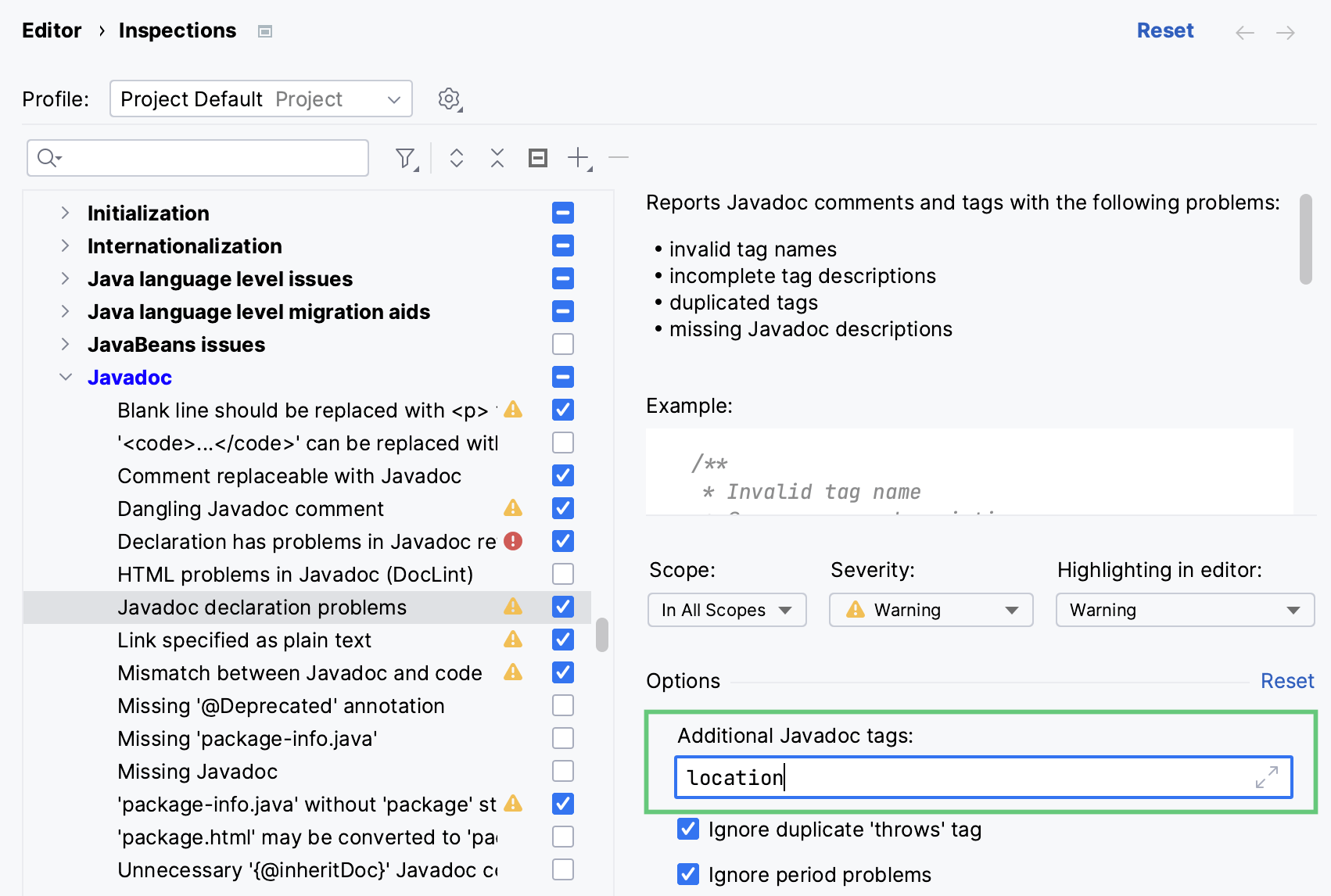 Javadocs IntelliJ IDEA Documentation