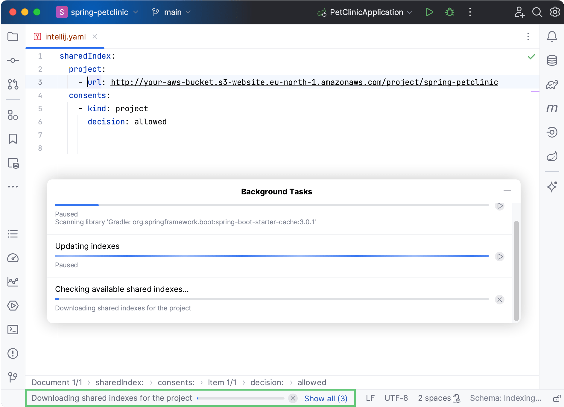 Shared indexes IntelliJ IDEA Documentation