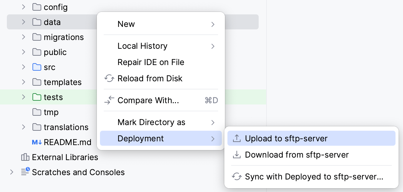 Upload and download files PyCharm Documentation