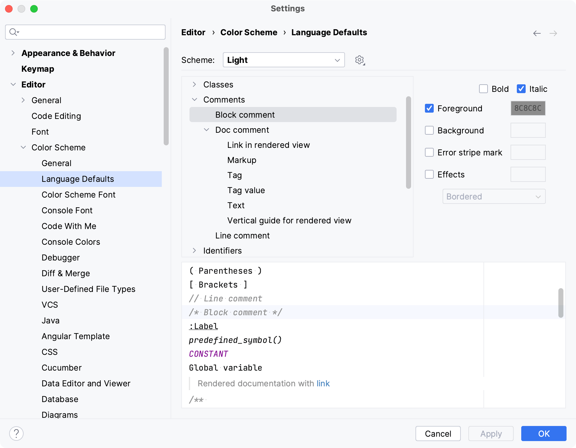 Colors and fonts IntelliJ IDEA Documentation