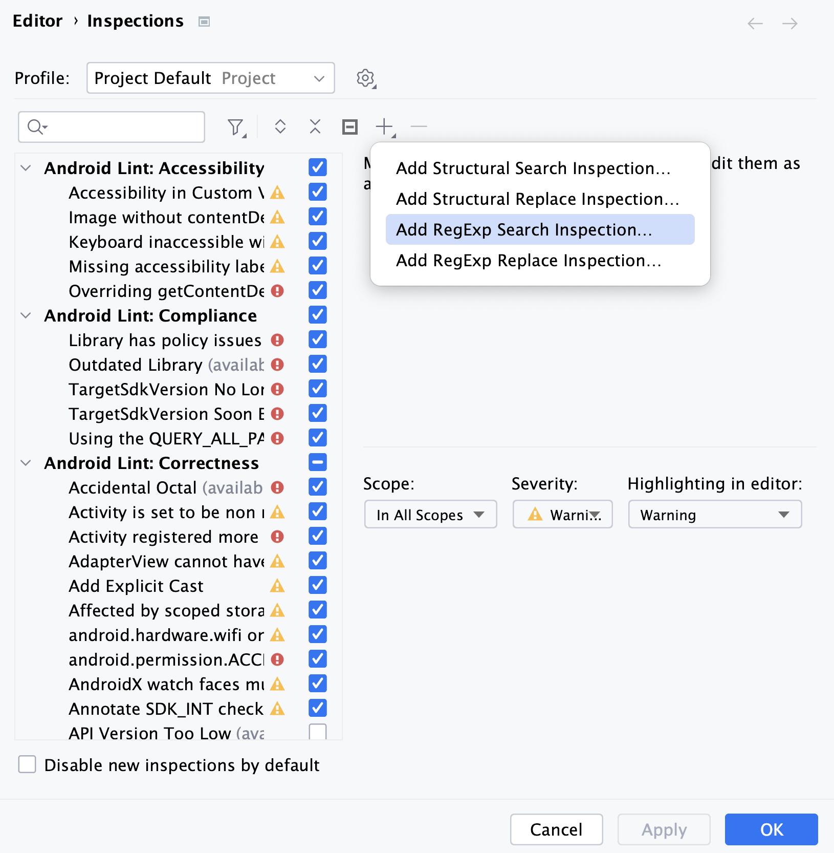 Regex search and replace inspections IntelliJ IDEA Documentation