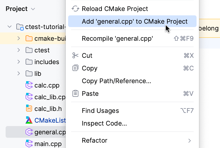 Manage CMake project files CLion Documentation