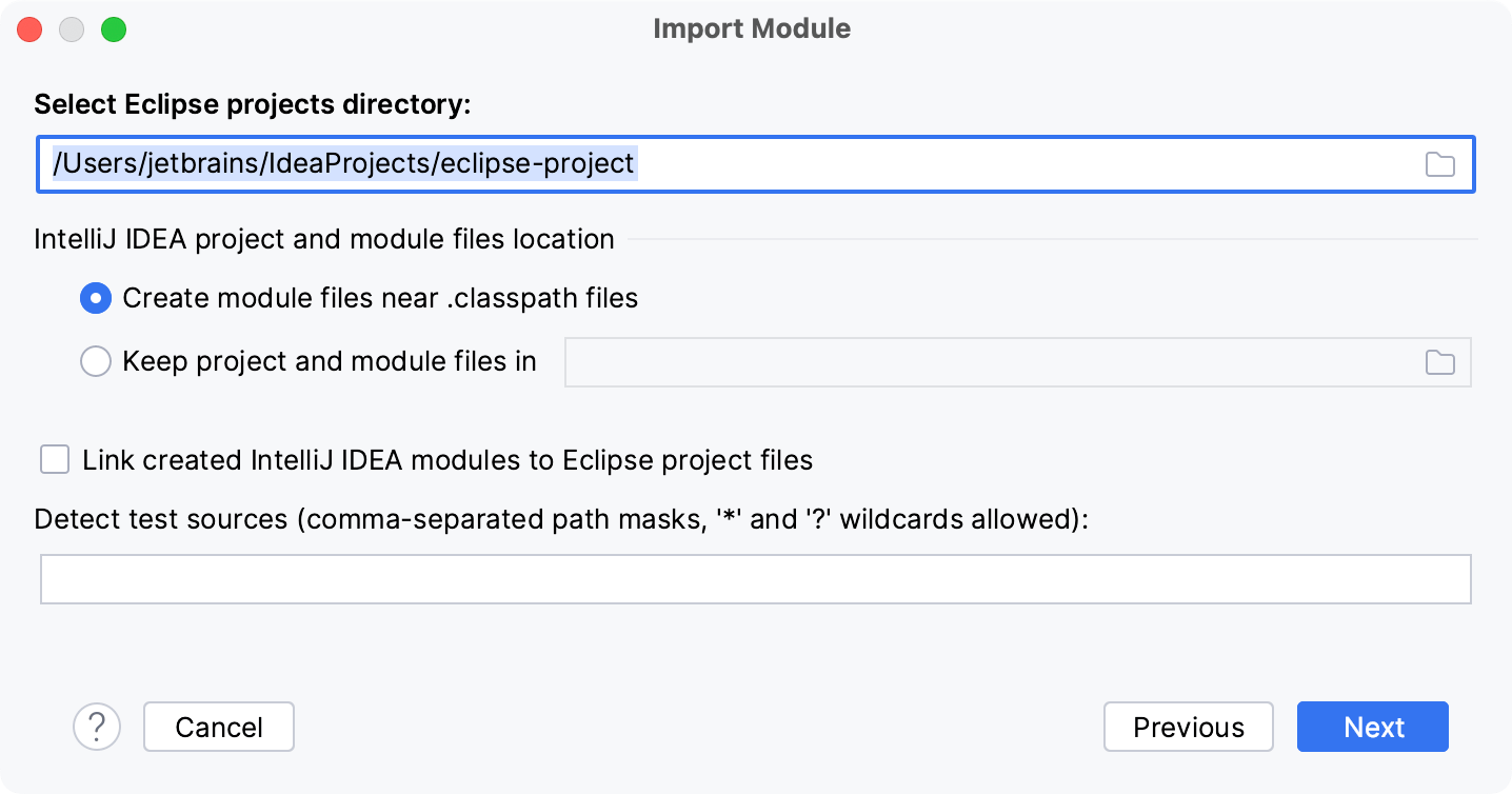 Import a project from Eclipse IntelliJ IDEA Documentation