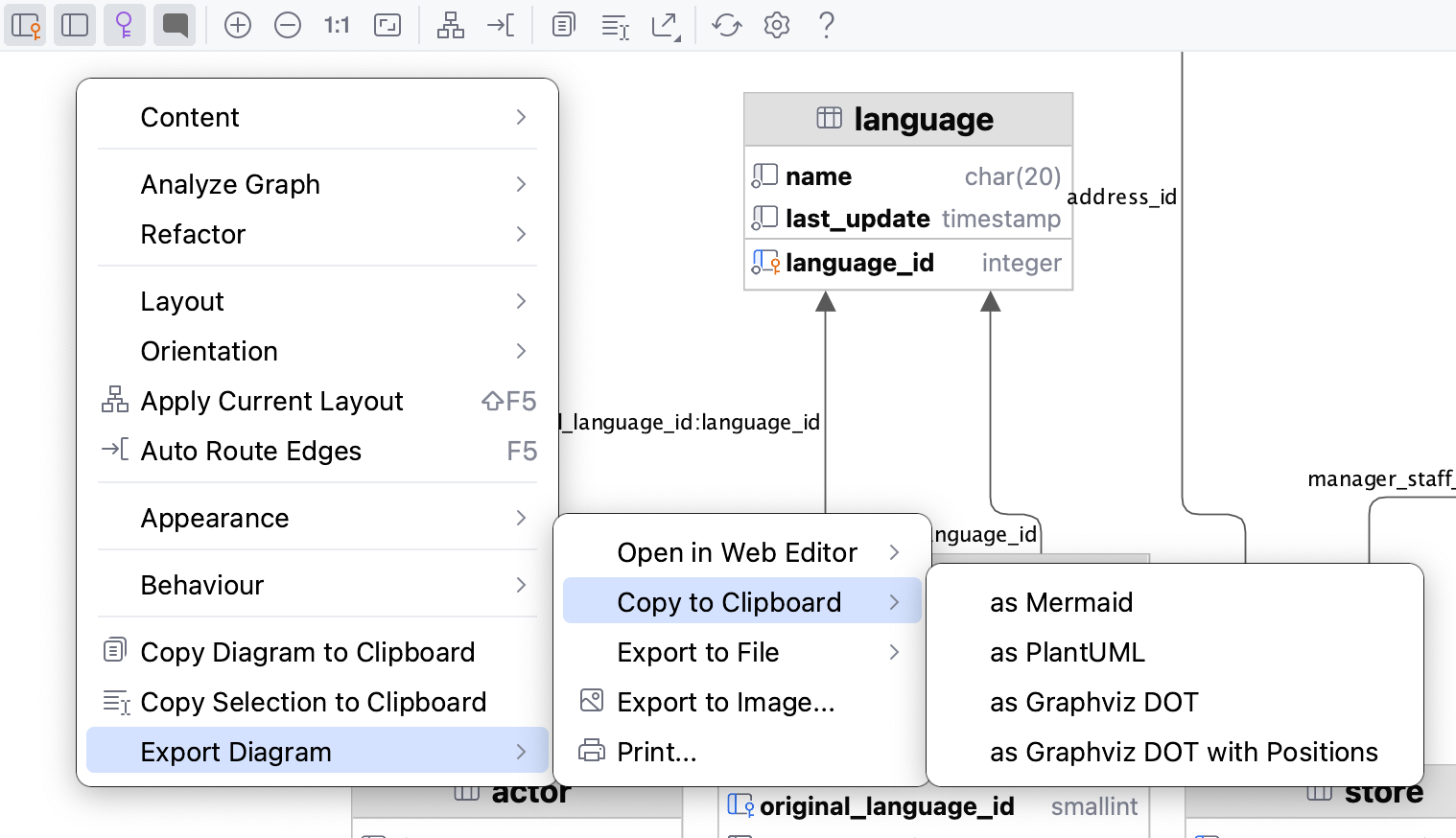 Database diagrams PyCharm Documentation