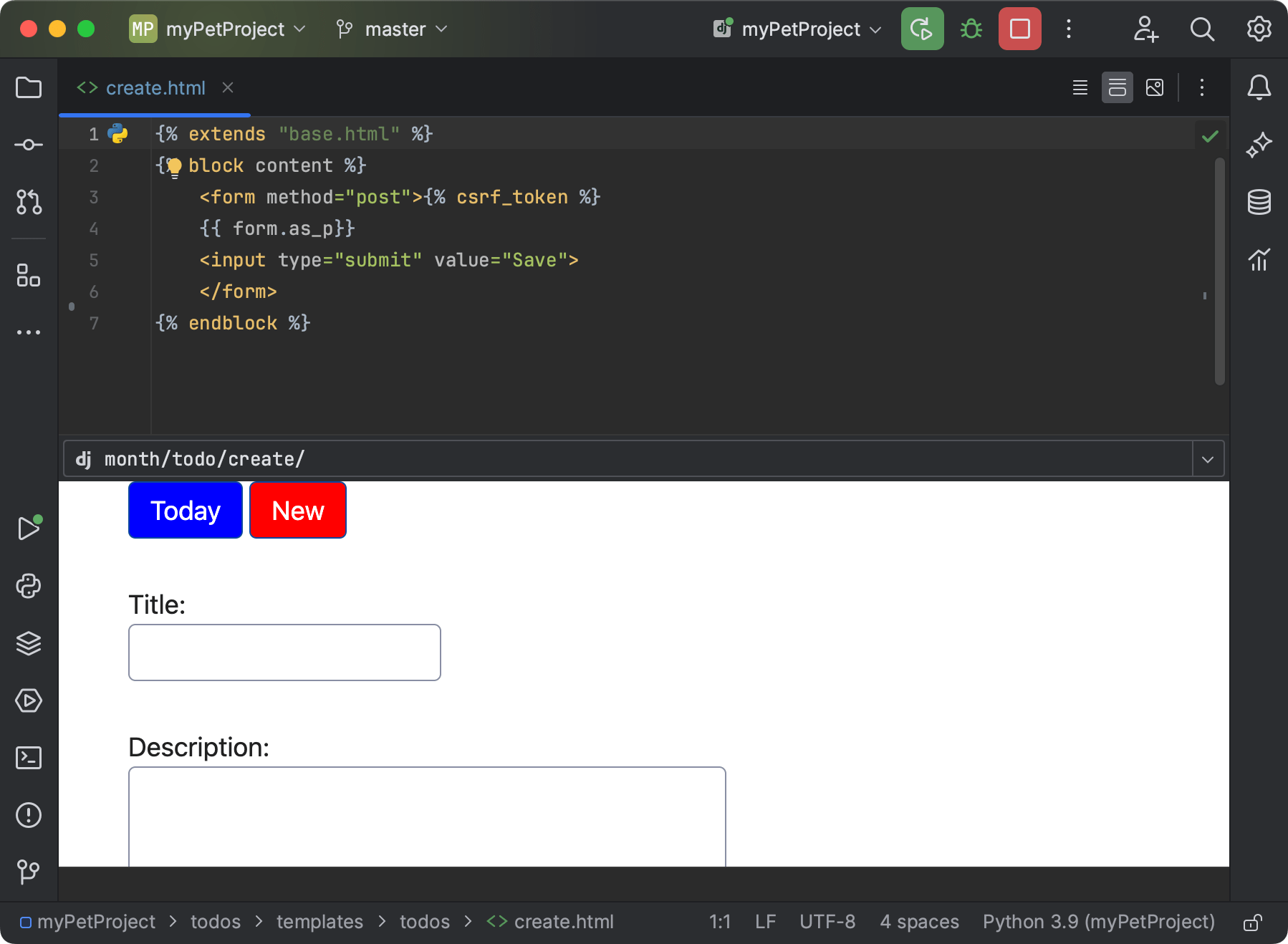 Live preview of Django templates PyCharm Documentation