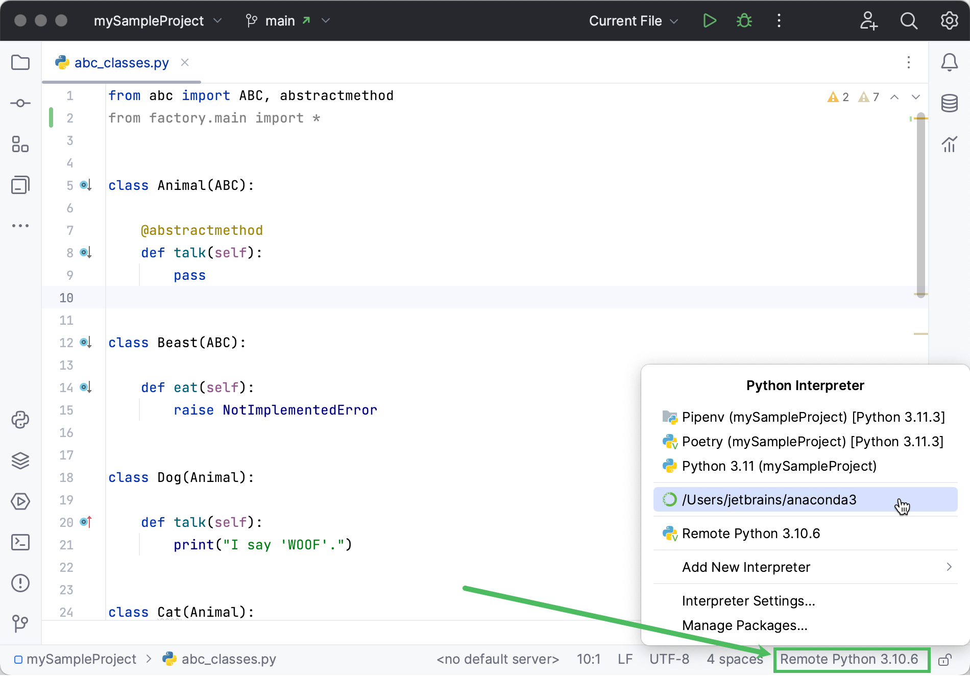 Configure a Python interpreter PyCharm Documentation