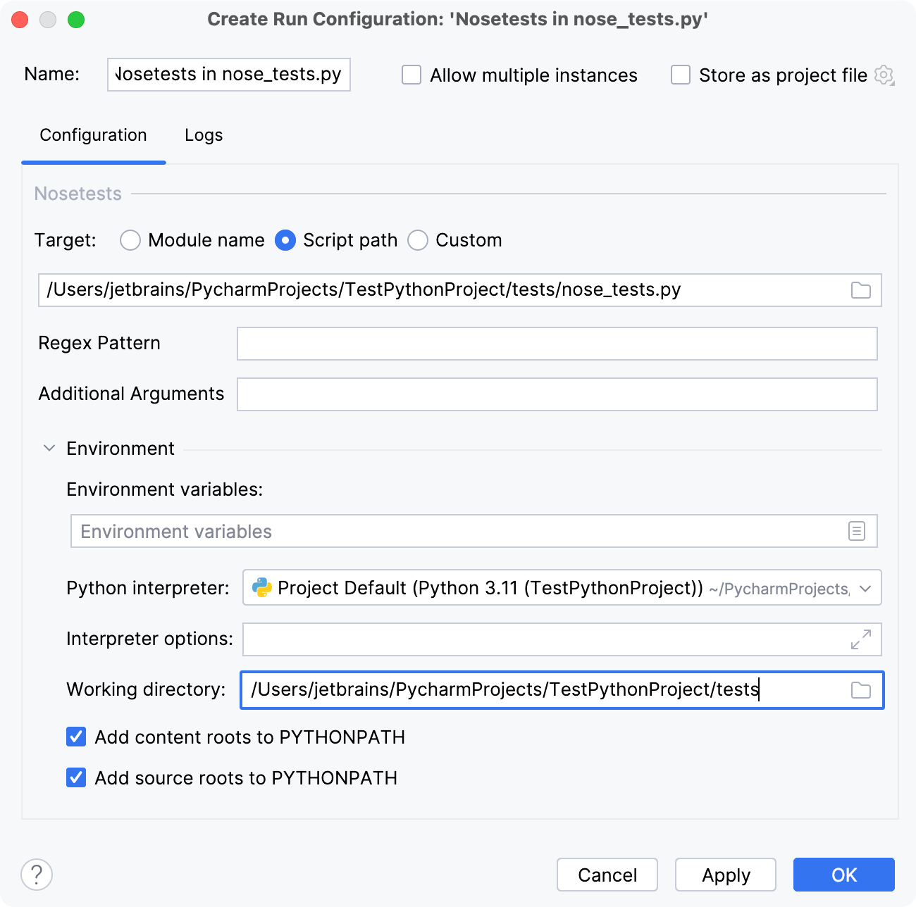 Create run/debug configurations for tests PyCharm Documentation