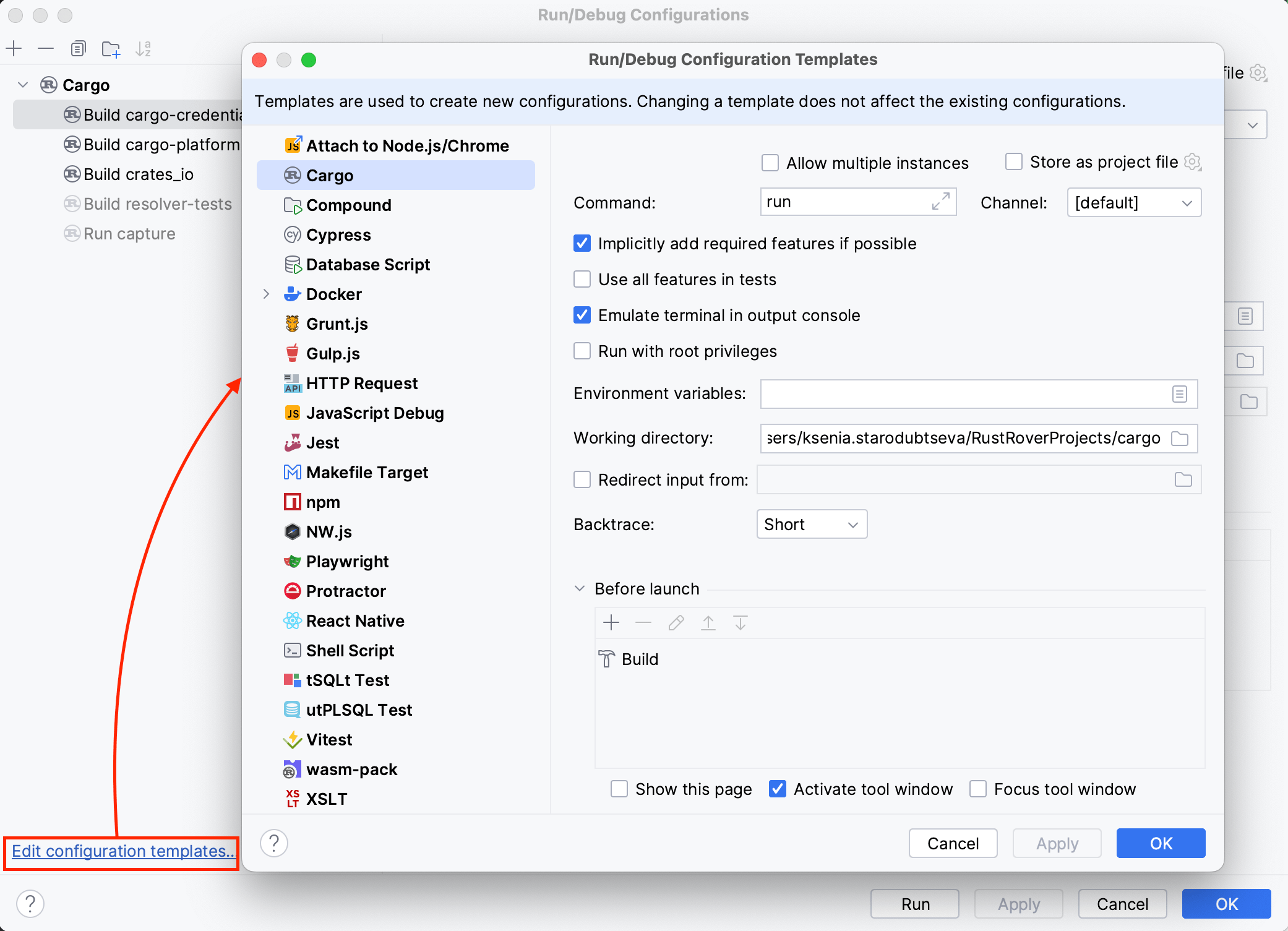 Run/debug configurations | RustRover Documentation