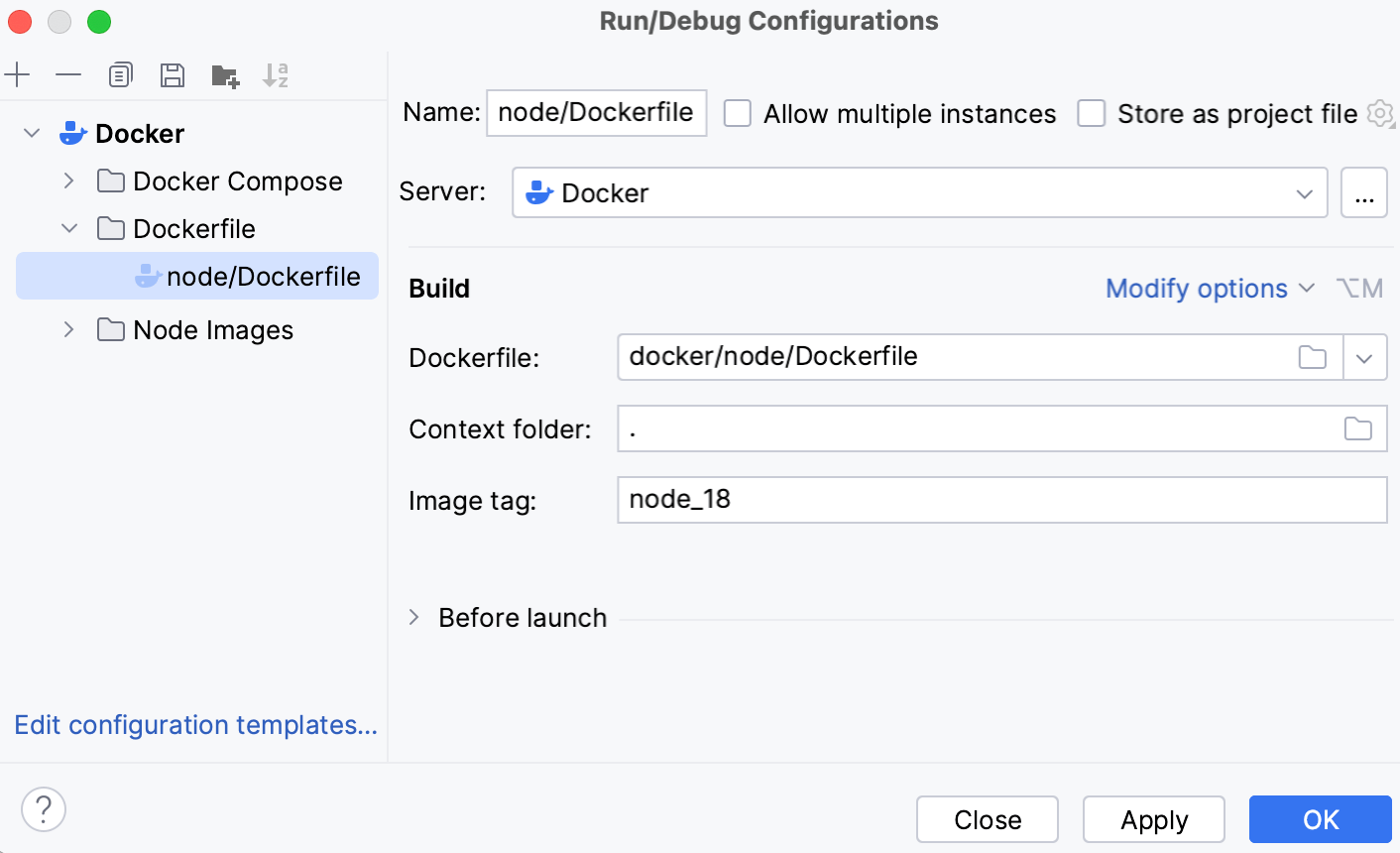 Dockerfile run configuration Storm Documentation