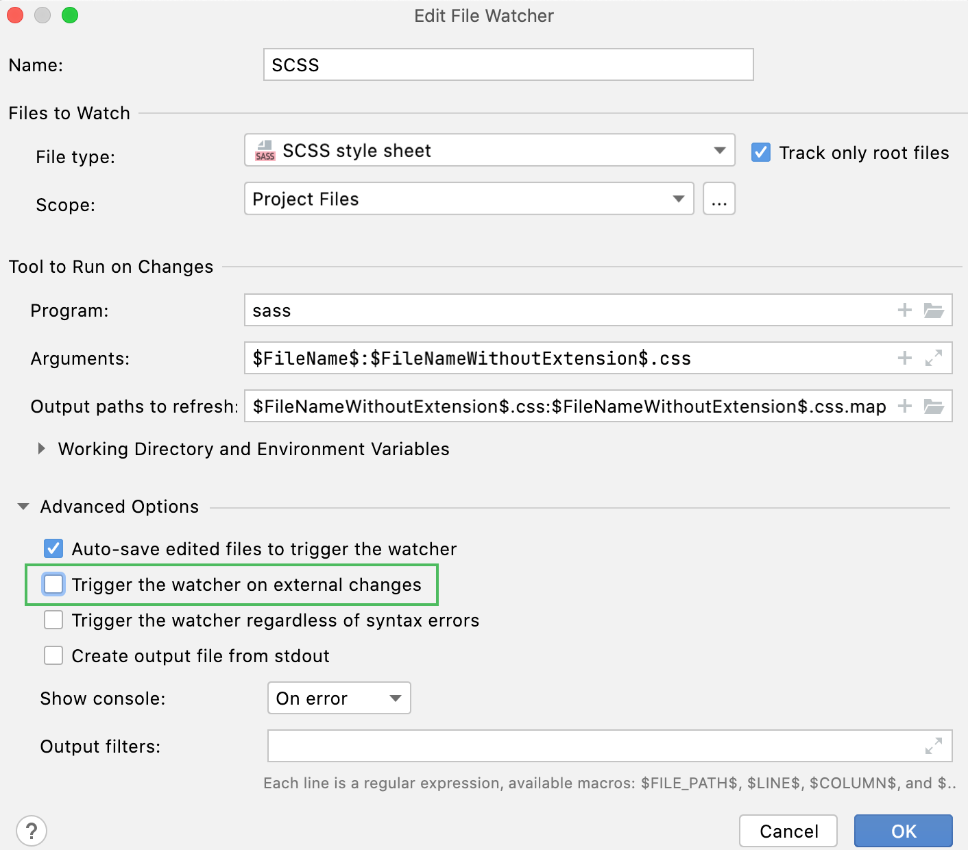 File Watchers IntelliJ IDEA Documentation