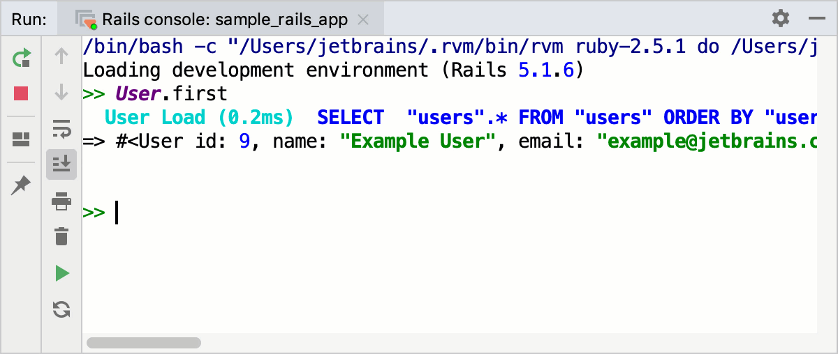Rails console RubyMine Documentation