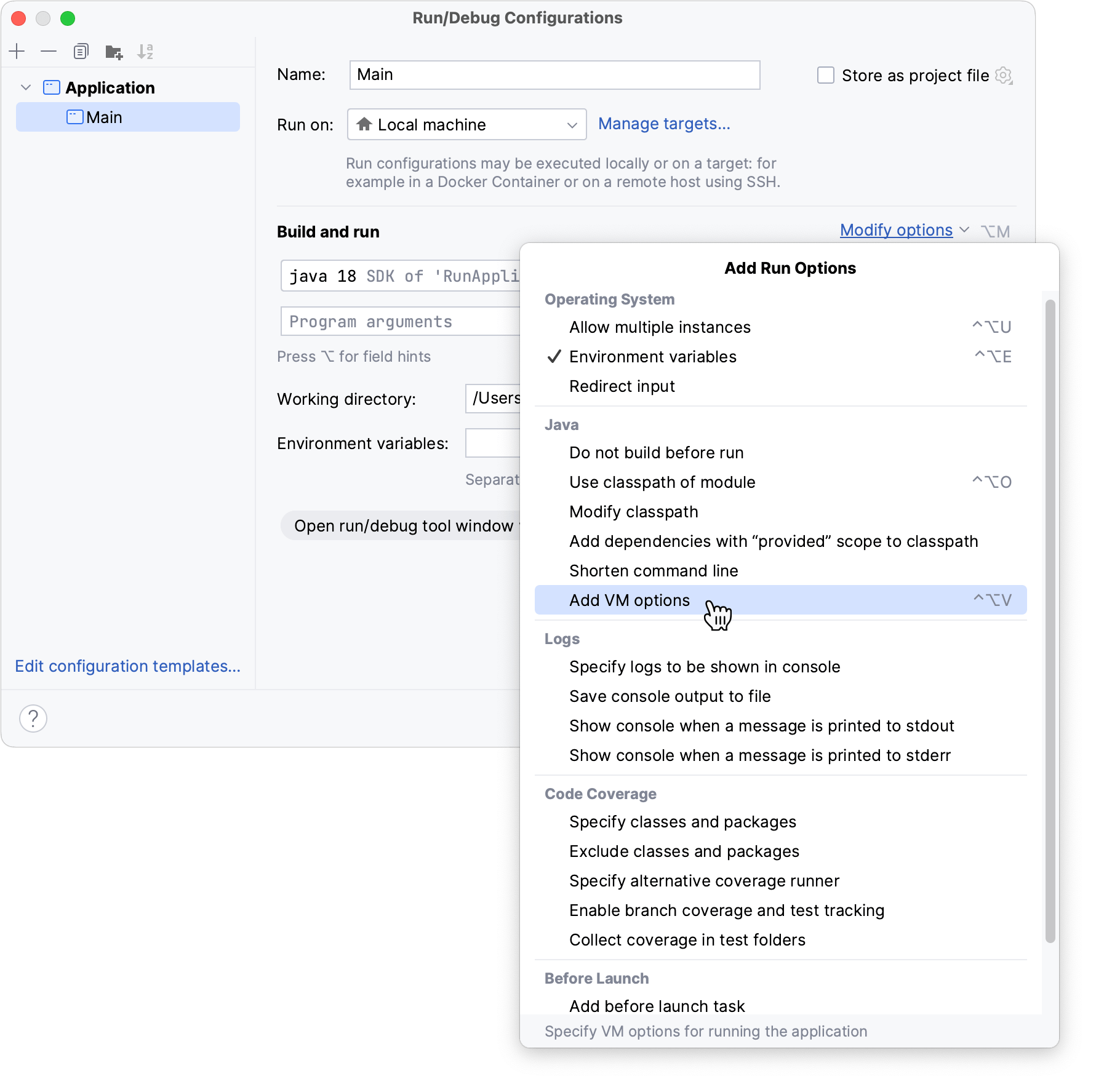 実行 / デバッグ構成 アプリケーション IntelliJ IDEA ドキュメント