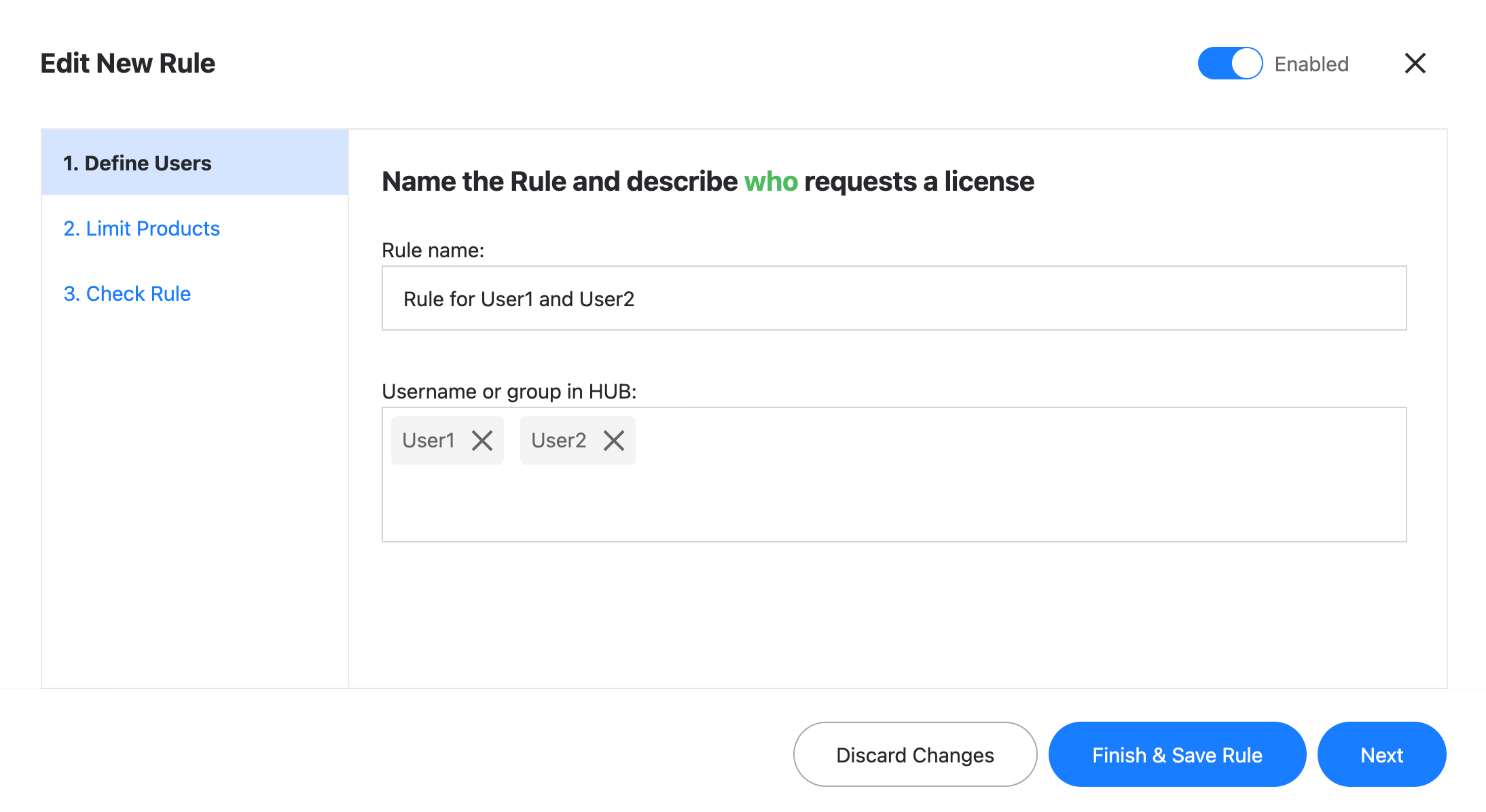 Access rules License Vault Documentation