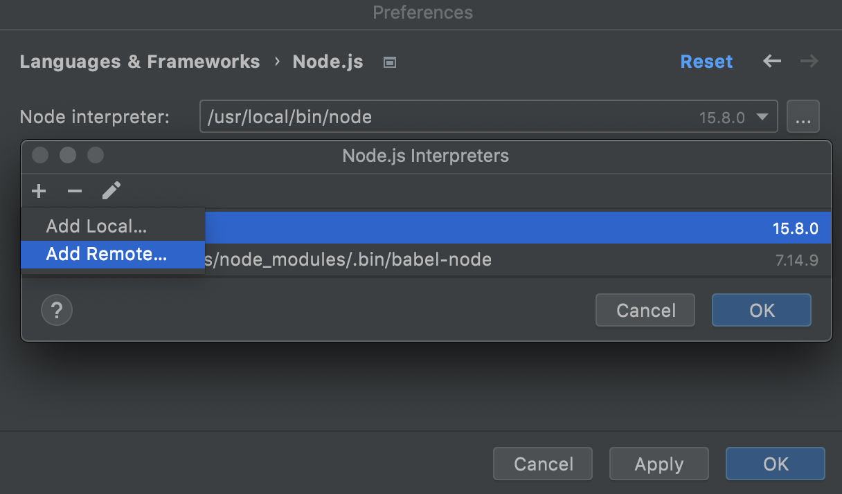 Configuring remote Node.js interpreters JetBrains Rider Documentation