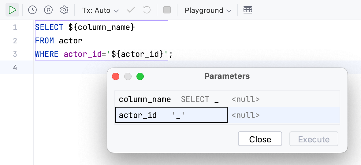 User Parameters JetBrains Rider Documentation