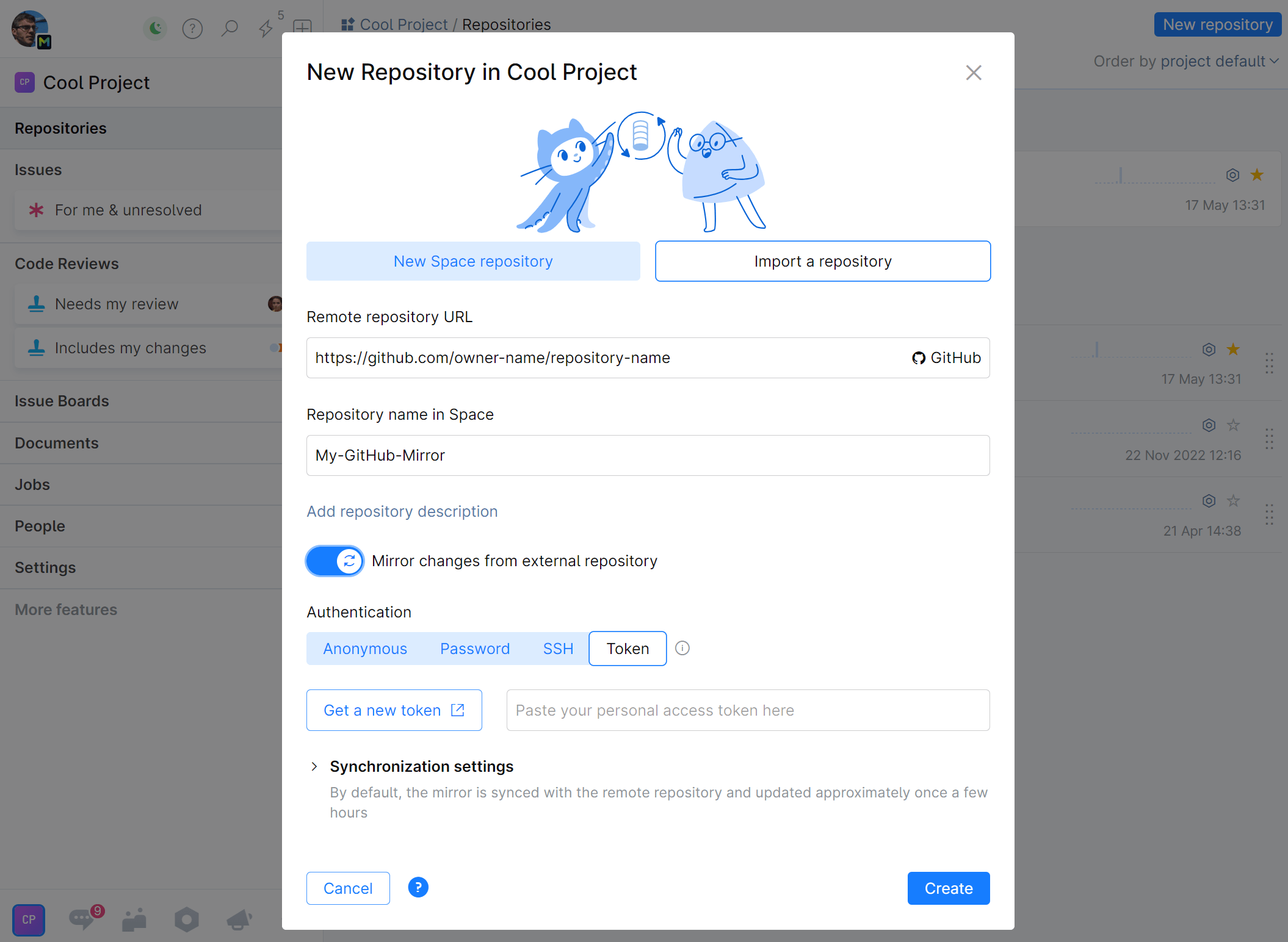 Mirror a GitHub Repository JetBrains Space Documentation